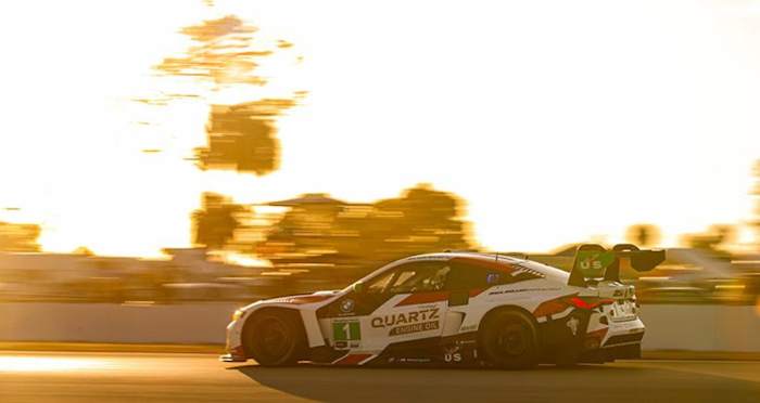 Madison Snow eeked out every drop of fuel in the final 40 laps to win the GTD division for Paul Miller Racing. Photo courtesy IMSA.
